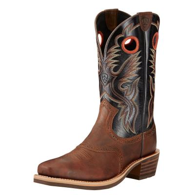 Ariat Western: Heritage Roughstock Botas Western Hombre - Marrones / Negras (GXQPE7163)